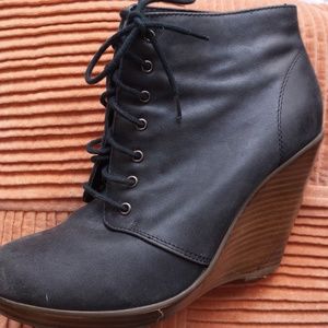 Black Leather Platform Boots
